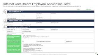 Internal Recruitment Employee Application Form