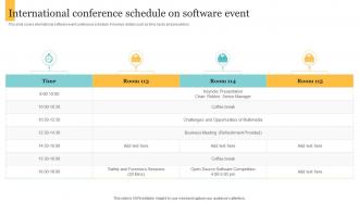 International Conference Schedule On Software Event
