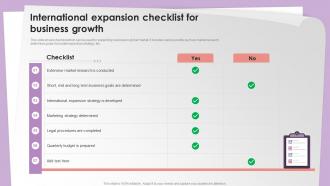 International Expansion Checklist For Business Growth