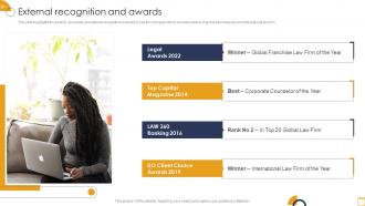 International Law Firm Company Profile External Recognition And Awards