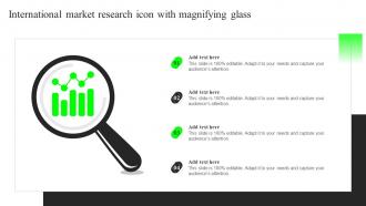 International Market Research Icon With Magnifying Glass