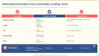 International Product And Commodity Trading Route Export Company Profile