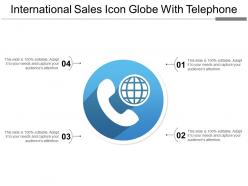 International sales icon globe with telephone