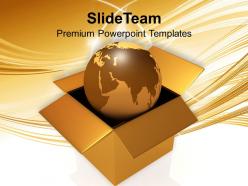 International shipping golden globe in box powerpoint templates ppt themes and graphics 0213