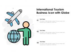 International tourism business icon with globe