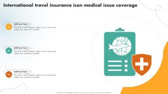 International Travel Insurance Icon Medical Issue Coverage