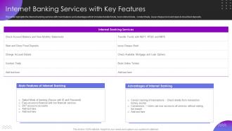 Internet Banking Services With Key Features Operational Transformation Banking Model