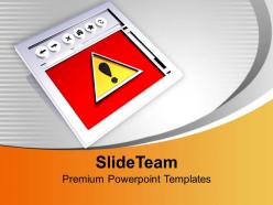 Internet browser with caution symbol powerpoint templates ppt themes and graphics 0213