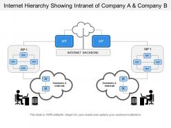 Internet hierarchy showing intranet of company a and company b