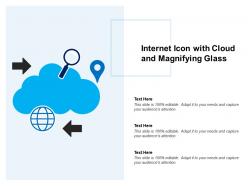Internet icon with cloud and magnifying glass