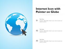 Internet icon with pointer on globe