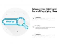 Internet icon with search bar and magnifying glass