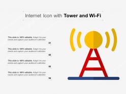 Internet icon with tower and wi fi
