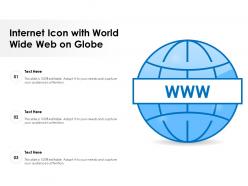 Internet icon with world wide web on globe