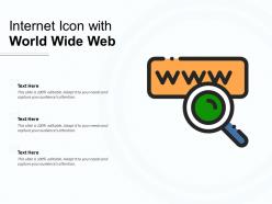 Internet icon with world wide web