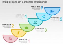 Internet icons on semicircle infographics flat powerpoint design