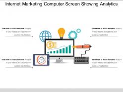 Internet marketing computer screen showing analytics