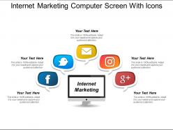 Internet marketing computer screen with icons