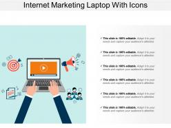 Internet marketing laptop with icons