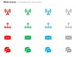 Internet signals mail chats networking ppt icons graphics