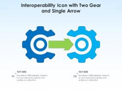 Interoperability icon with two gear and single arrow