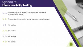 Interoperability Testing It Agenda For Interoperability Testing