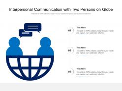 Interpersonal communication with two persons on globe