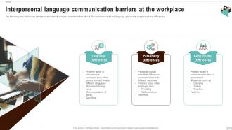 Interpersonal Language Communication Barriers At The Workplace
