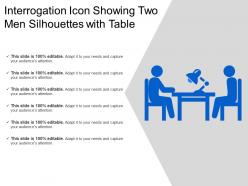 Interrogation icon showing two men silhouettes with table