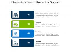 Interventions health promotion diagram ppt powerpoint presentation portfolio graphics tutorials cpb