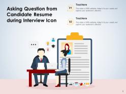 Interview icon candidate resume conferencing conducting evaluating