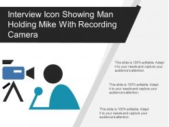 Interview Icon Showing Man Holding Mike With Recording Camera