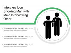 Interview Icon Showing Man With Mike Interviewing Other