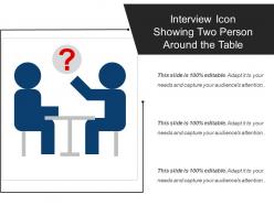 Interview icon showing two person around the table
