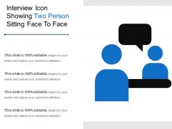 Interview icon showing two person sitting face to face