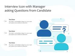 Interview Icon With Manager Asking Questions From Candidate