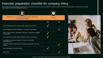 Interview Preparation Checklist For Company Hiring Enhancing Organizational Hiring