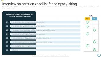 Interview Preparation Checklist For Implementing Digital Technology In Corporate