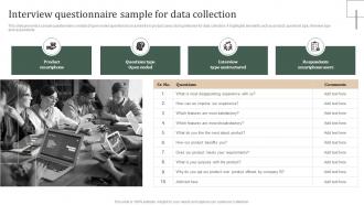 Interview Questionnaire Sample For Data Collection Strategic Guide Of Methods To Collect Stratergy Ss