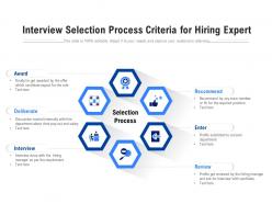 Interview selection process criteria for hiring expert