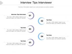 Interview tips interviewer ppt powerpoint presentation summary layout ideas cpb