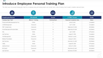 Introduce employee personal training plan employee professional growth ppt clipart
