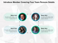 Introduce member covering four team persons details