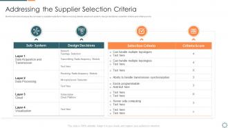 Introducing a new sales enablement addressing the supplier selection criteria