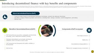 Introducing Decentralized Finance With Key Benefits Understanding Role Of Decentralized BCT SS