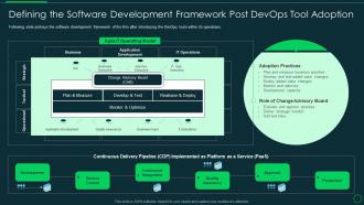 Introducing devops tools time defining the software development framework post devops tool adoption