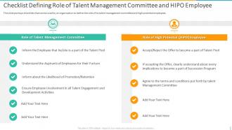 Introducing Employee Checklist Defining Role Of Talent Management Committee And HIPO Employee