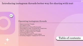 Introducing Instagram Threads Better Way For Sharing With Text Table Of Content AI CD V