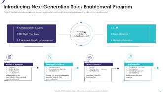 Introducing next generation sales enablement program improving planning segmentation