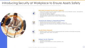 Introducing security at workplace to ensure assets safety building organizational security strategy plan
